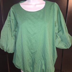Chicos Green Bubble Top Sz 2 (L)